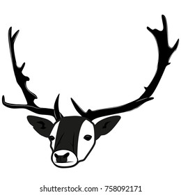 Deer head image for retro hipster logos, emblems, badges, labels template and t-shirt vintage design element. Isolated on white background