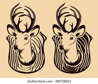 Deer head isolated