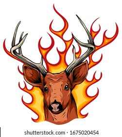 Deer head isolated on white background vector