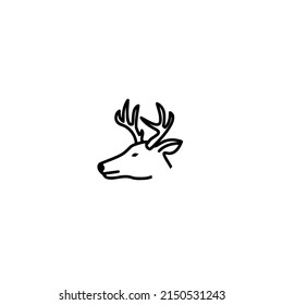 deer head isolated on white