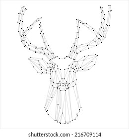 Deer head isolated on white background vector eps10