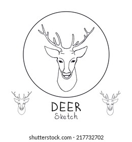 Deer head isolated on white background