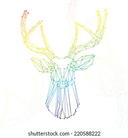 Deer head isolated on white background vector eps10