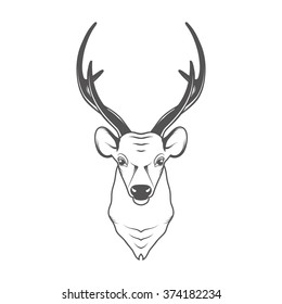 Deer head isolated on white background