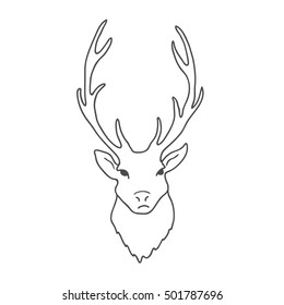 Deer Head isolated on white background. Vector