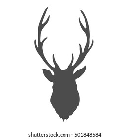 Deer Head isolated on white background. Vector illustration