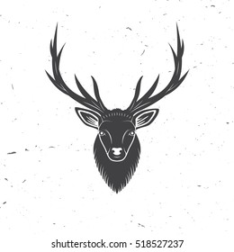 Deer head isolated on white background. Vector illustration.