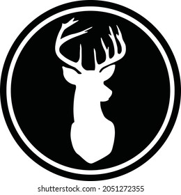 Deer head label. Vector illustration with transparent background