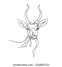 deer head line art. line drawing of abstract deer head isolated on white background