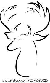 Deer head line art logo in vector. Illustrator EPS 10