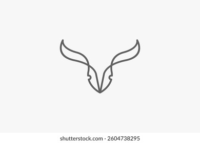 Deer head line art logo