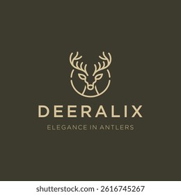 Deer Head Line Art Logo – Graceful deer head outlined in minimalist line art style.