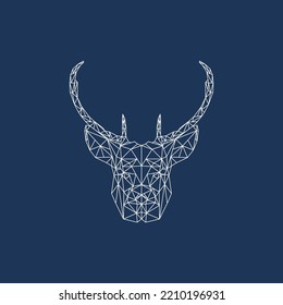 Deer head line art Polygonal geometric logo