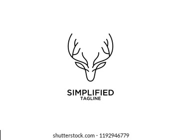 deer head line elegant logo icon designs vector