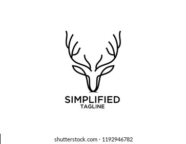 deer head line elegant logo icon designs vector