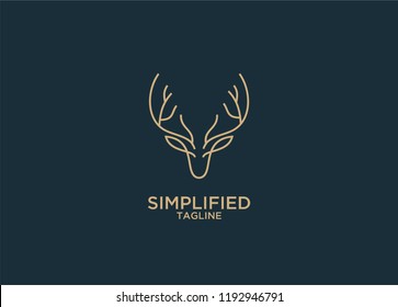 deer head line elegant logo icon designs vector