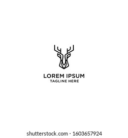 deer head line elegant logo icon designs vector
