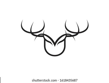 deer head line elegant logo icon designs vector
