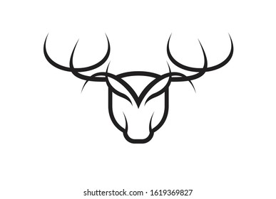 deer head line elegant logo icon designs vector