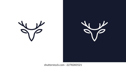 deer head line elegant logo icon designs vector