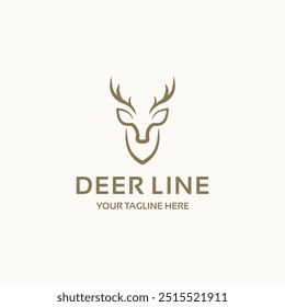 Vector elegante de los diseños del icono del logotipo de la línea principal del ciervo, conveniente para su necesidad del diseño, logotipo, ilustración, animación, etc.