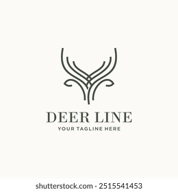 Deer head line elegant logo icon designs vector, suitable for your design need, logo, illustration, animation, etc.