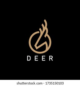 deer head line logo design vector