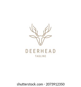 Deer head line logo design