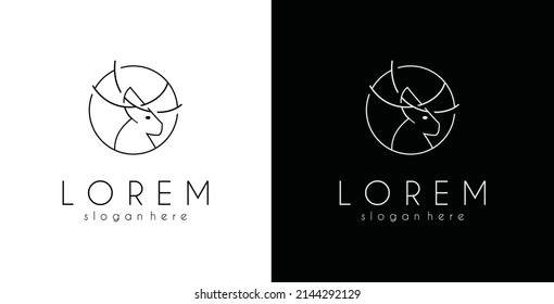 Logo der Hirschdirektion Elegantes Symbol Silhouette schwarze Vintage Symbol für den Vektorgrafik 