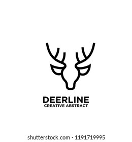 deer head line logo icon designs vector