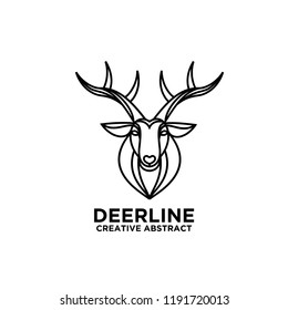 deer head line logo icon designs vector