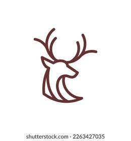 Deer head line simplicity creative logo design