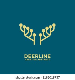 deer head line technology logo icon designs vector