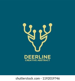 deer head line technology logo icon designs vector