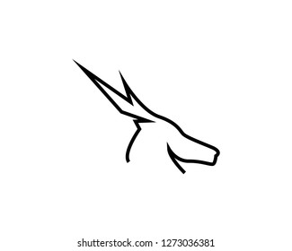 Deer head line vector illustration