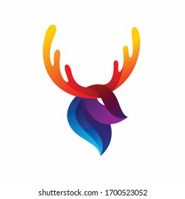 deer head logo, abstract deer icon