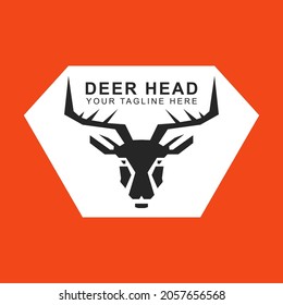 deer head logo for adventure logo, hunting and zoo logo. eps 10 vector design.