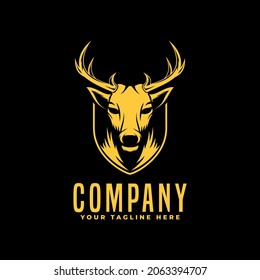 deer head logo with black background