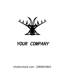 Deer head logo with black horns