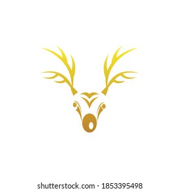 deer head logo creative color vector illustration christmas symbol design