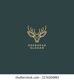 Deer head logo deisgn icon vector