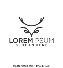 deer head logo design abstract vector illustration