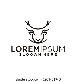 deer head logo design abstract vector illustration