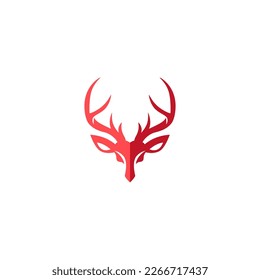 deer head logo design. deer antlers logo.