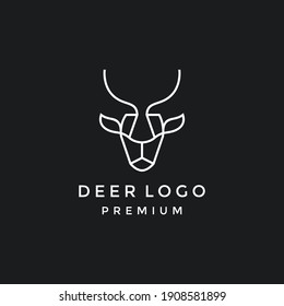 Deer Head Logo Design in black backround