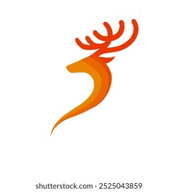 Deer head logo design with elegant orange gradient color, modern business logo,Hunting logo