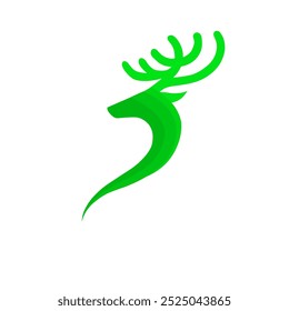 Deer head logo design with elegant green gradient color, modern business logo,Hunting logo