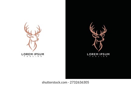 Logo-Design für Hirschköpfe - Elegantes Geweih-Symbol.