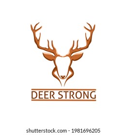 Deer Head Logo Design icon symbol sign mascot creative. Vector illustration. Stylized line art deer logotype.