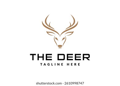 deer head logo design. logo icon vector illustration silhouette
